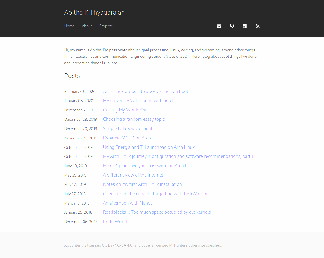 Screenshot of this site's old theme.